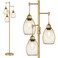 Dimmable Industrial Floor Lamps for Living Room, Gold Tree Standing Tall Lamps with 3 Elegant Teardrop Cage Head &amp; 800 Lumens LED Bulbs for Bedroom Office