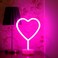 BHCLIGHT Pink Heart Neon Sign, LED Neon Light Battery Operated or USB Powered Lamp Valentines Day, Table Decorations Lights for Room Dorm Wedding Anniversary Bedroom Classroom Decor