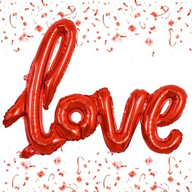 TONIFUL Large Red LOVE Foil Balloons Banner,42 Inch Mylar Foil Letters Balloons Reusable Material for Romantic Valentine's Day Wedding Bridal Shower Anniversary Engagement Party Decorations