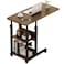 WANLIAN Side Table C Shaped End Table with Lockable Wheels Height Adjustable Mobile Couch Desk Table,Sofa Bedside Laptop Stand TV Tray with Storage Shelves, Snack Side Table (Original)