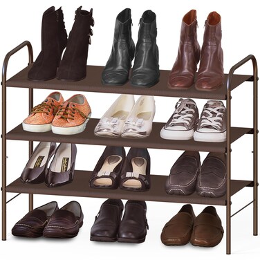 Simple Houseware 3-Tier Shoe Rack Storage Organizer, Bronze