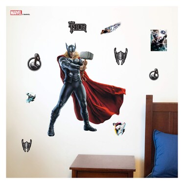 Decalcomania Marvel 10-Pc Thor 23" x 27" Wall Decal With 3D Augmented Reality Interaction