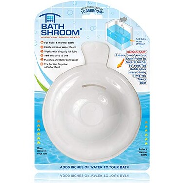 BathShroom Bathtub Overflow Drain Cover - Bath Tub Overflow Cover, Bathroom Spa Accessories, Adds Inches of Water for Deeper &amp; Warmer Bath