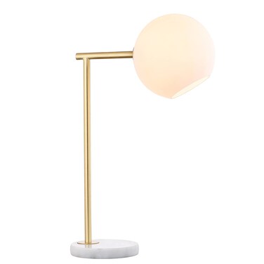 JONATHAN Y JYL1000A Charles 20.5" Metal/Marble LED Table Lamp Contemporary Modern Bedside Desk Nightstand Lamp for Bedroom Living Room Office College Bookcase LED Bulb Included, Gold/White