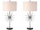 JONATHAN Y JYL2011A-SET2 Aria 31.5" Metal/Marble LED Table Lamp Modern Contemporary Glam Bedside Desk Nightstand Lamp for Bedroom Living Room Office College Bookcase, Chrome (Set of 2)