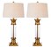 JONATHAN Y JYL4000B-SET2 Set of 2 Table Lamps Hunter 32" Metal/Glass LED Table Lamp Cottage Rustic Bedside Desk Nightstand Lamp for Bedroom Living Room Office College Bookcase, Gold/Clear