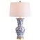 JONATHAN Y JYL5014A Leo 28.5" Chinoiserie LED Table Lamp Classic Cottage Bedside Desk Nightstand Lamp for Bedroom Living Room Office College Bookcase LED Bulb Included, Blue/White