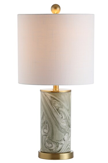 JONATHAN Y JYL3012A Swirl 20.5" Ceramic LED Table Lamp Contemporary Transitional Bedside Desk Nightstand Lamp for Bedroom Living Room Office College Bookcase LED Bulb Included, Gray/Green