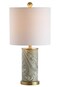 JONATHAN Y JYL3012A Swirl 20.5" Ceramic LED Table Lamp Contemporary Transitional Bedside Desk Nightstand Lamp for Bedroom Living Room Office College Bookcase LED Bulb Included, Gray/Green