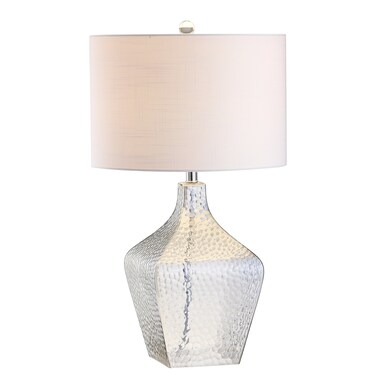JONATHAN Y JYL5024A Jane 26" Glass LED Table Lamp Transitional Glam Bedside Desk Nightstand Lamp for Bedroom Living Room Office College Bookcase LED Bulb Included, Clear