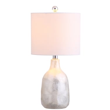 JONATHAN Y JYL4007A Lucille 21" Seashell LED Table Lamp Coastal Contemporary Bedside Desk Nightstand Lamp for Bedroom Living Room Office College Bookcase LED Bulb Included, Pearl White