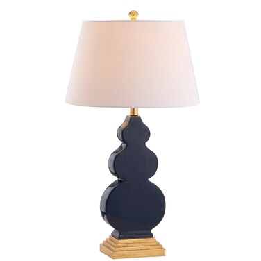 JONATHAN Y JYL3018A Carter 29" Ceramic/Resin LED Table Lamp Contemporary Transitional Bedside Desk Nightstand Lamp for Bedroom Living Room Office College Bookcase LED Bulb Included, Navy/Gold