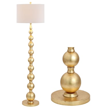 JONATHAN Y JYL5048A Adriana 62.5" Metal LED Floor Lamp, Contemporary, Modern, Transitional, Office, Living Room, Family Room, Dining Room, Bedroom, Guest Room, Hallway, Foyer, Gold