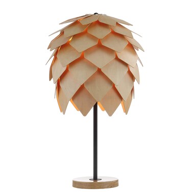 JONATHAN Y JYL6123A Simon 20.5" Pinecone Wood/Metal LED Table Lamp Contemporary Bedside Desk Nightstand Lamp for Bedroom Living Room Office College Bookcase LED Bulb Included, Wood/Black