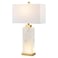 JONATHAN Y JYL6201A Elizabeth 27.5" Alabaster LED Table Lamp Coastal Contemporary Bedside Desk Nightstand Lamp for Bedroom Living Room Office College Bookcase LED Bulb Included, White/Gold Leaf