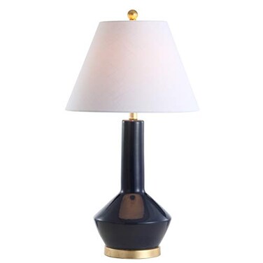 JONATHAN Y JYL6207A Copenhagen 29" Ceramic/Metal LED Table Lamp Contemporary Transitional Bedside Desk Nightstand Lamp for Bedroom Living Room Office College Bookcase LED Bulb Included, Navy