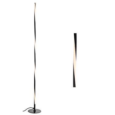 JONATHAN Y JYL7006C Pilar 63.75" LED Integrated Floor Lamp, Modern, Contemporary, Office, Living Room, Family Room, Dining Room, Bedroom, Guest Room, Hallway, Foyer, Black