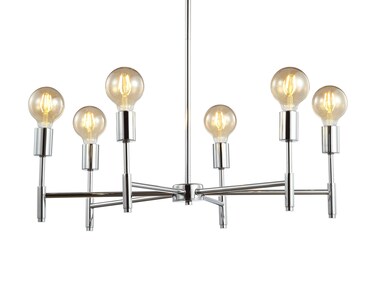 JONATHAN Y JYL7458A Turing 28.5" Adjustable Height Metal LED Pendant,Contemporary, Dimmable Dining Room, Living Room, Kitchen, Foyer, Bedroom, Chrome