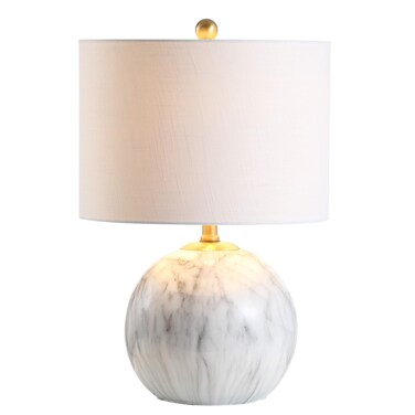 JONATHAN Y JYL1064A Luna 21.5" Resin LED Table Lamp Classic Glam Bedside Desk Nightstand Lamp for Bedroom Living Room Office College Bookcase LED Bulb Included, Faux Marble