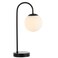 JONATHAN Y JYL6010A Arco 18.25" Iron/Glass Minimalist Mid-Century Globe LED Table Lamp Contemporary Glam Minimalist Bedside Desk Nightstand Lamp for Bedroom Living Room Office College Bookcase, Black