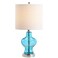 JONATHAN Y JYL4036A Mer 20.5" Glass/Metal LED Table Lamp Contemporary Transitional Bedside Desk Nightstand Lamp for Bedroom Living Room Office College Bookcase LED Bulb Included, Aqua