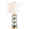 JONATHAN Y JYL4039A Linna 27.5" Glass/Metal Table Lamp Contemporary Transitional Bedside Desk Nightstand Lamp for Bedroom Living Room Office College Bookcase LED Bulb Included, Smoked Gray/Brass Gold
