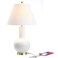 JONATHAN Y JYL6600A Han 27" Ceramic/Iron Contemporary USB Charging LED Table Lamp Bedside Desk Nightstand Lamp for Bedroom Living Room Office College Bookcase LED Bulb Included, White/Brass Gold
