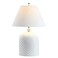 JONATHAN Y JYL6616A Serge Swirl 28.5" Ceramic Bohemian Glam LED Table Lamp French Country Cottage Bedside Desk Nightstand Lamp for Bedroom Living Room Office College Bookcase LED Bulb Included, White