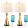JONATHAN Y JYL4046B-SET2 Colton 26" Classic Iron LED Table Lamp with USB Charging Port Farmhouse Bedside Desk Nightstand Lamp for Bedroom Living Room Office, Brass Gold (Set of 2)