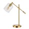 JONATHAN Y JYL3082A Kathryn Classic 23" Iron,Seeded Glass Adjustable Head Modern USB Charging LED Task Lamp Brass Gold Bedroom Living Room,1 Bulb