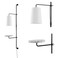 JONATHAN Y JYL1304A Andre 11.5" 1-Light Contemporary Industrial Iron Plug-in with Adjustable White Marble Table LED Sconce for Bedroom, Living Room, Hallway, Entryway, Home Office, Black/White