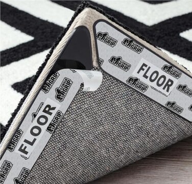 Gorilla Grip 8 Pack Rug Gripper Pads, Keep Area Rugs Corners from Curling and Bunching, Reusable Dual-Sided Flexible Sticky Pad, Grips Floor Underlayment, Hold Carpet in Place on Hardwood Floors