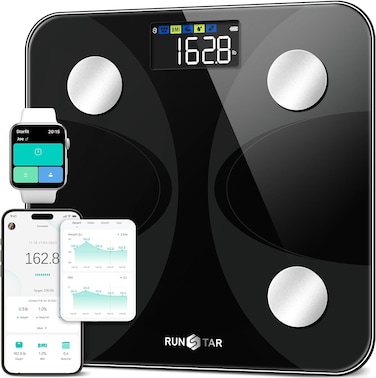 Scale for Body Weight and Fat Percentage, RunSTAR Digital Accurate Bathroom Smart Scale with Large Display, FSA&amp;HSA Eligible 13 Body Composition Analyzer Sync App