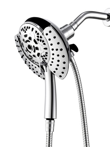 Shower Head with Handheld High Pressure: INAVAMZ Hand Held Shower Head &amp; Rain Shower Head 2-IN-1 Shower Head with 59" Rotatable Stainless Steel Hose, Shower Trim Systems