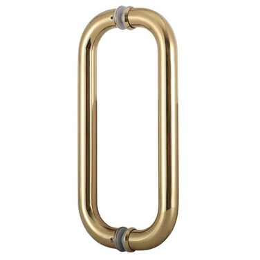 WANLIAN Hardware 8inch Back to Back Tubular Shower Door Pull Handle for Frameless Shower Doors, with Washers (8 inch Pull Handle) (Gold)