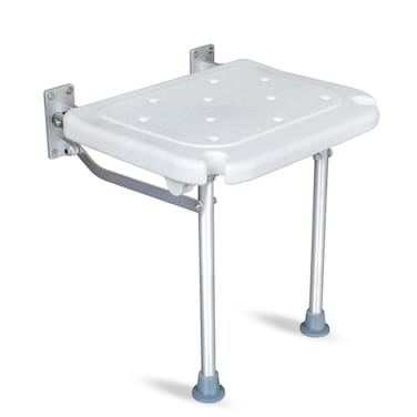 Folding Shower Seat,Wall Mounted Shower Seat for Kids,Seniors, Disabled - Foldable,White Composite, 15.7X 12.6,for Bathroom,Shoe Area,Hallway.Supports 400 lbs - Tub's Can Folding C (Grey)