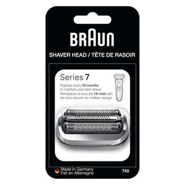 Braun Series 7 Electric Shaver Replacement Head, Easily Attach Your Shaver Head for a Shave as efficient as Day one, Compatible with New Generation Series 7 Shavers, 74S, Silver