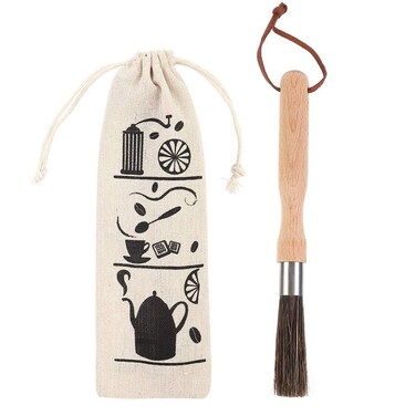 Coffee Grinder Bursh Cleaner Powder Brush with Wood Handle Coffee Machine Brush Accessories