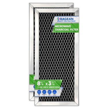 Microwave Filter Replacement 8.67" x 3.95" for JX81H WB02X10956 GE Microwave Charcoal Filter - Fits Samsung Carbon Filter - Freshens and Filters Kitchen Air in Over-the-Range Oven Stove Fan (2-Pack)