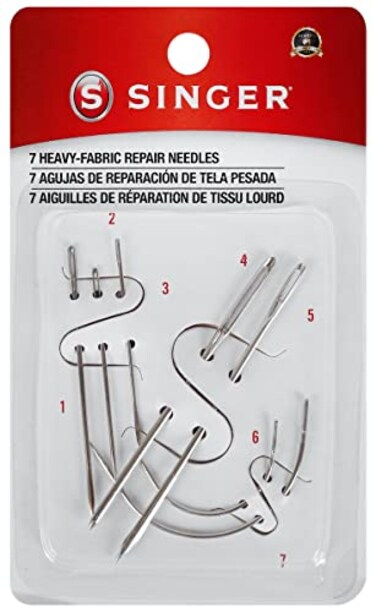 SINGER 01025 Heavy Duty Household Hand Needles, 1 Canvas, 1 Carpet, 1 Leather, 1 Sacks, 1 Sail, 2 Upholstery