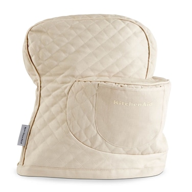 KITCHENAID Fitted Tilt-Head Solid Stand Mixer Cover with Storage Pocket, Quilted 100% Cotton, Milkshake, 14.4"x18"x10