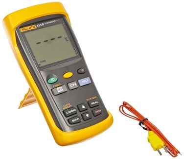 Fluke 53-2 Single Input Digital Thermometer with USB Recording, 3 AA Battery, -418 to 3212 Degree F Range, 60 Hz Noise Rejection