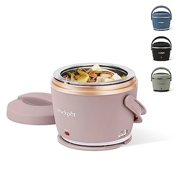 Crock-Pot 20-Ounce Electric Lunch Box, Portable Food Warmer, Blush Pink   Perfect for Travel, Car, On-the-Go   Spill-Free, Dishwasher-Safe
