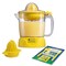Proctor Silex Alex&#39;s Lemonade Stand Electric Citrus Juicer Machine and Squeezer, for Lemons, Limes and Oranges, 34 oz, Includes 2 Reamers &amp; Recipe Book, Yellow (66341)