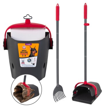 Arm &amp; Hammer Pooper Scooper for Extra Large Dogs Heavy Duty, Outside Yard Dog Poop Scoop Pet Waste Clean Up with Bag Attachment - 2 Waste Bags Included