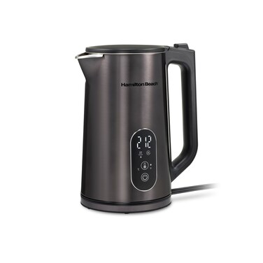 Hamilton Beach Digital Temperature Control Electric Tea Kettle, Hot Water Boiler &amp; Heater 1.7L, 5 Preset Modes + Keep Warm, Fast Boil 1500 Watts, BPA Free, Double Wall Construction, Black (40851)
