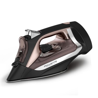 Rowenta Iron Steamer for Clothes, Stainless Steel Soleplate, Iron with Retractable Cord, Black, DW2459