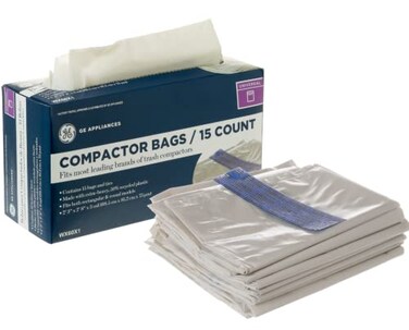 Universal 18 Gallon Heavy Duty Trash Compactor Bags, 2 Pack, WX60X1-2PK, Fits 15 inch Compactors, Compatible with Kitchenaid, Kenmore, Whirlpool, GE Appliances and most 15 inch Garbage Cans