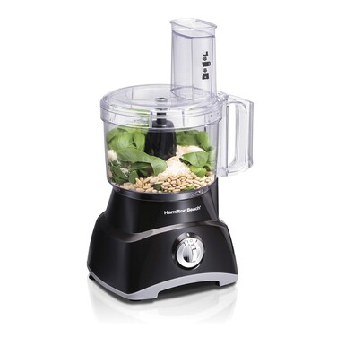 Hamilton Beach Food Processor &amp; Vegetable Chopper for Slicing, Shredding, Mincing, and Puree, 8 Cup, Black