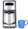 GE Drip Coffee Maker With Timer   10-Cup Thermal Carafe Pot Keeps Coffee Warm for 2 Hours   Adjustable Brew Strength   Wide Shower Head for Maximum Flavor   Kitchen Essentials   Stainless Steel